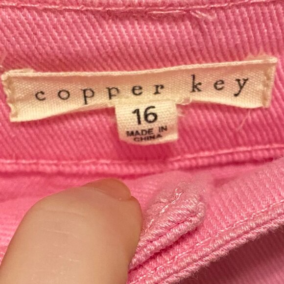 Copper Key Pants Girls Kids 16 Hot Pink Jeans Crop Capri Cuff - Picture 2 of 8